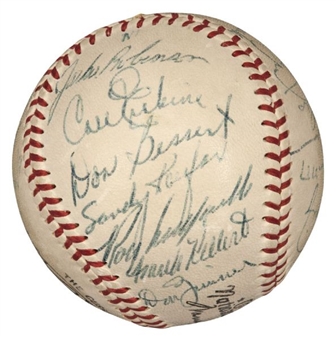 1955 Brooklyn Dodgers World Series Champions Team Signed Baseball With (25) Signatures Including Robinson and Campanella